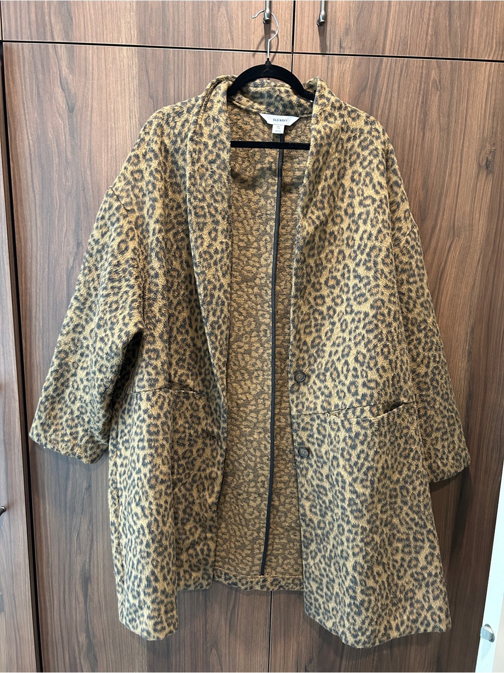 Leopard Print Coatigan - Tan/Black